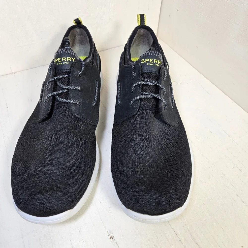 Sperry 7 SEAS 3-Eye Men's‎ Black Mesh Boat Shoe Sneakers STS13975 Size 12M